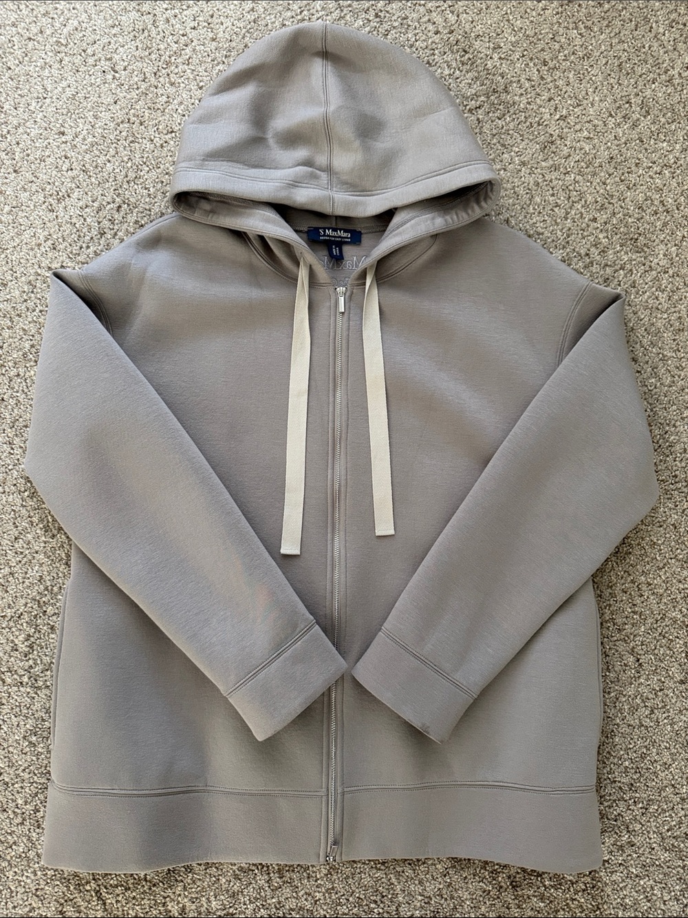 MaxMara Light Gray Zip Hoodie